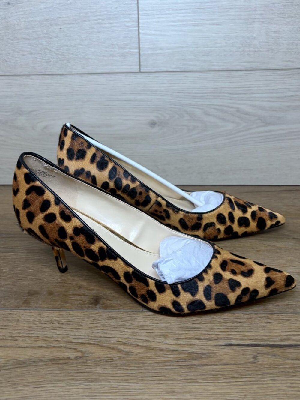 Nine West Arlene Pump Faux Calf Hair Heels Leopard Dark Natural 11M